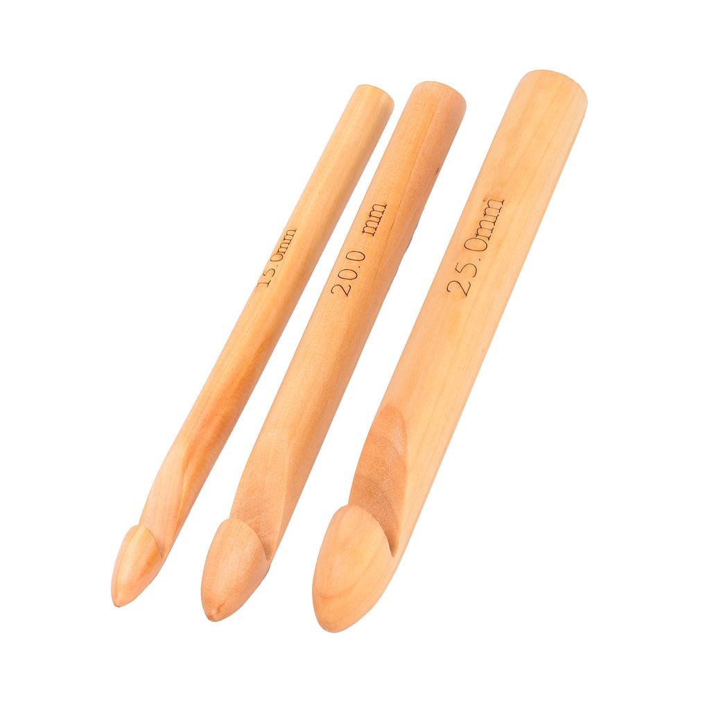 Bamboo Crochet Hook Handcrafted Knitting Needles Yarn Craft 20cm/7.9in Large Crochet HooksWhite