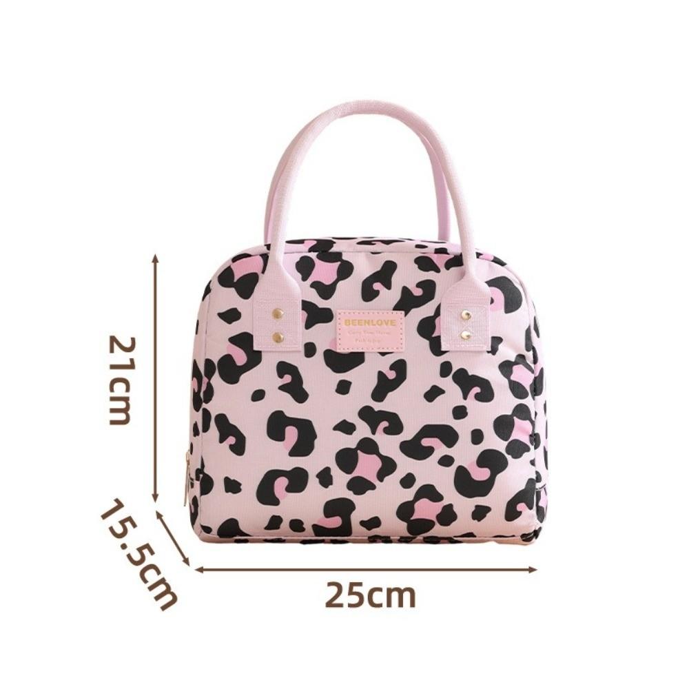 Durable Fashion Prints Lunch Box Bag with Zipper Lightweight Insulated Tote Bag Portable Large Capacity Outdoor Picnic Bag