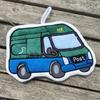 Hong Kong Style Quick-Dry Cartoon Bus Taxi Coral Fleece Hand Towel