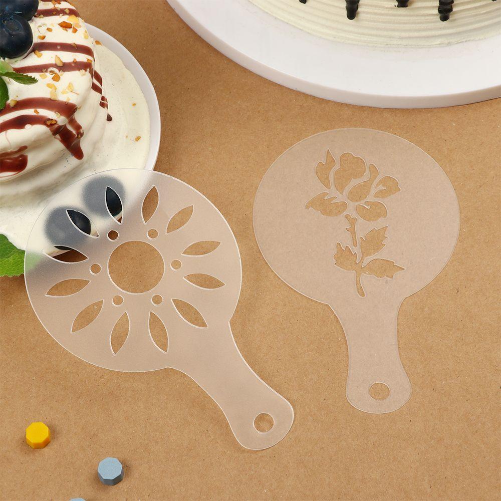 Accessories Pastry Tools Coffeeware Cookies Mould Fancy Drawing Mold Coffee Stencil Biscuit Mold