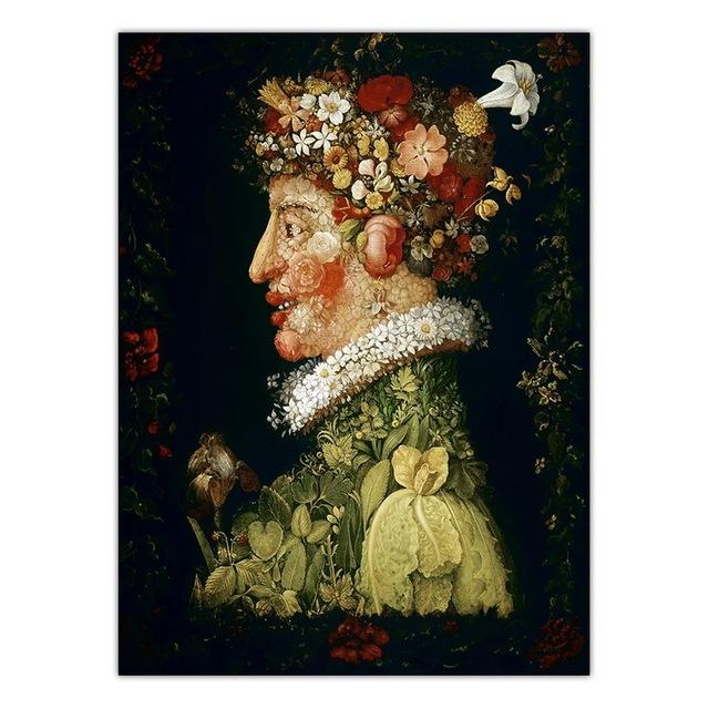 Italy Giuseppe Arcimboldo Works Poster Nordic Style Abstract Canvas Painting Wall Art Pictures Print Living Room Home Decoration