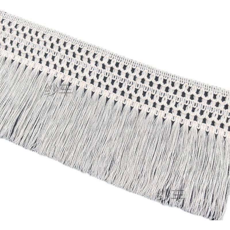 Expanded 12CM Cotton Hollow Fringe Lace Trim in Pastoral Beige