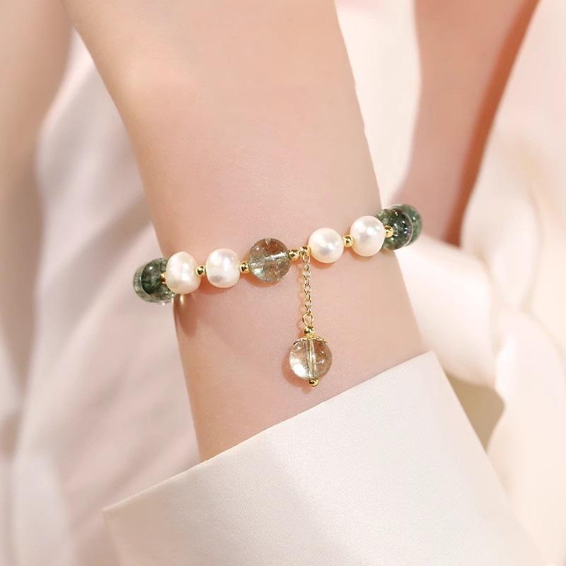 Freshwater Pearl Beaded Pendant Bracelet Fashion Temperament High-end Bracelet Niche Light Luxury Versatile Jewelry Women
