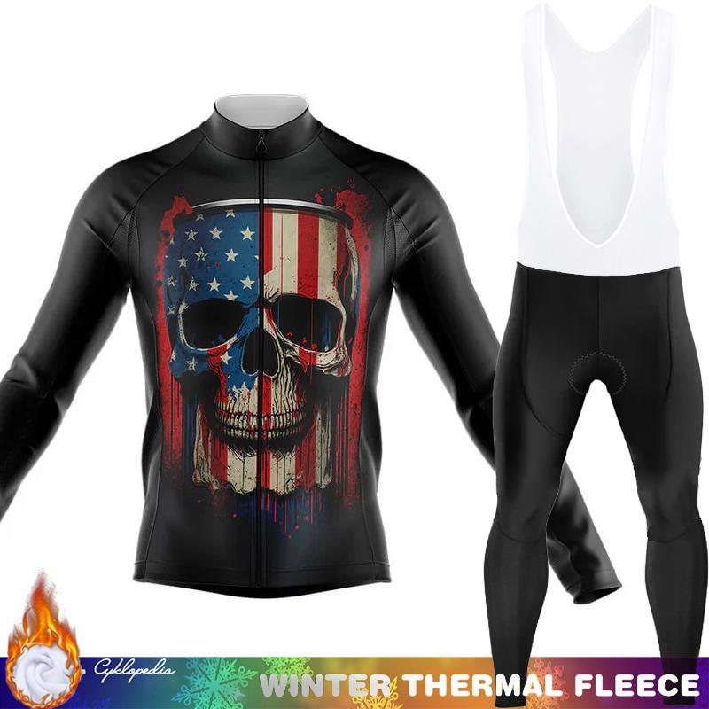 Men's Cycling Jersey Winter Thermal Fleece Biking Clothes Triathlon Road Bikes Man Outfit Long Sleeve Shirt Bicycle Clothing Set