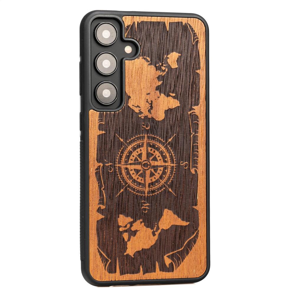 Bewood Wooden Case for Samsung Galaxy A35 5G Wind Rose Merbau