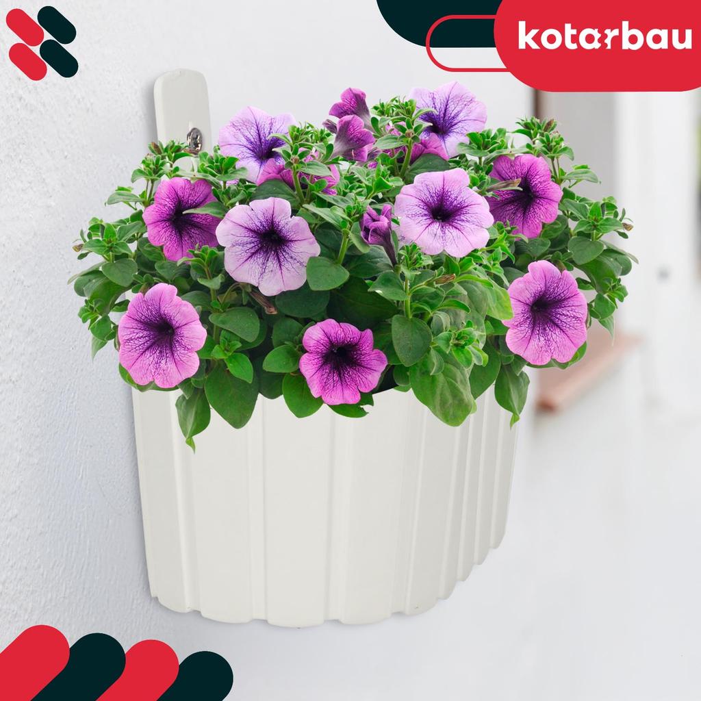 Nástěnný květináč na balkon Rustikální bílý 28 cm 2 KS