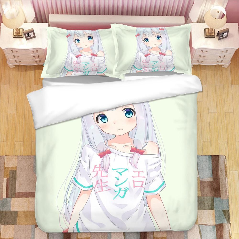 Anime Girl Izumi Sagiri 3D Printed Bedding Set King Duvet Cover Pillow Case Comforter Cover Bedclothes Bed Linens Home Textiles