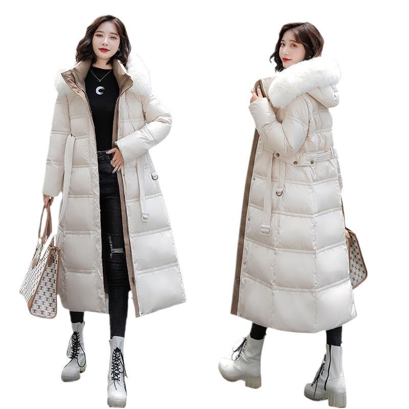 Padded clothes women's winter new light luxury big fur collar medium and long down padded jacket thickened padded jacket