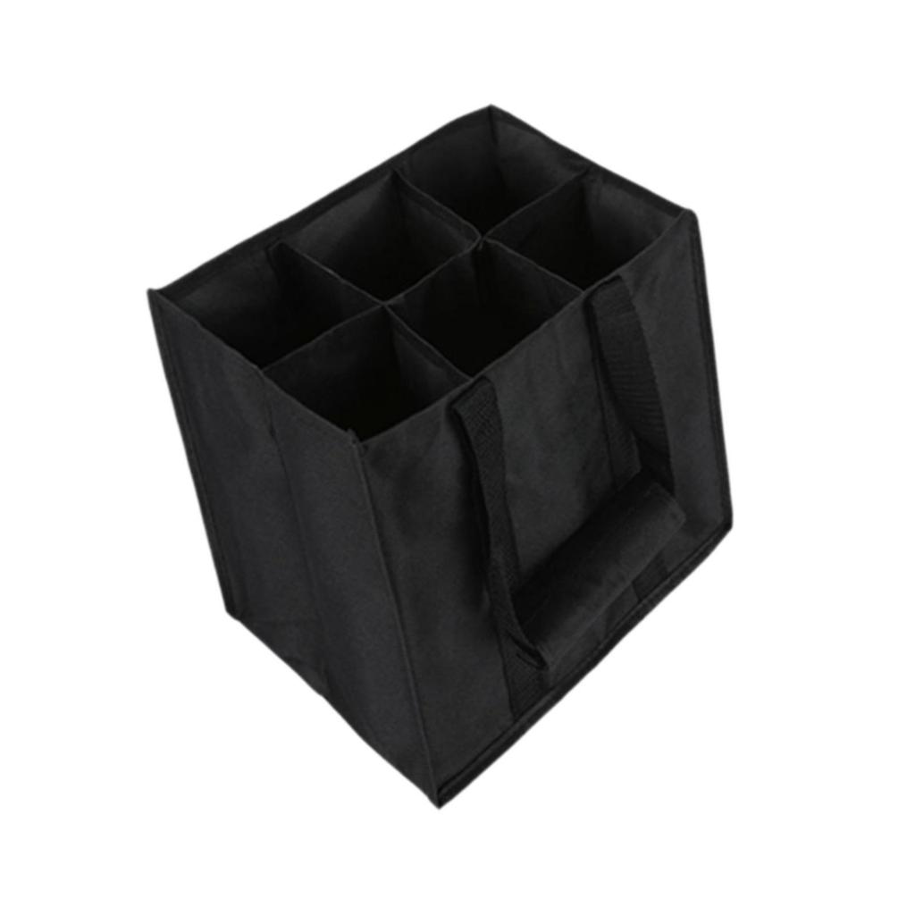 6 Bottle Wine Tote Bag, Holder Gift Bag with Carry Handle, Non Woven