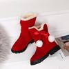 2025 Winter Girls' Slip-on Cotton Snow Boots - Fashionable Princess Style for Middle & Older Children