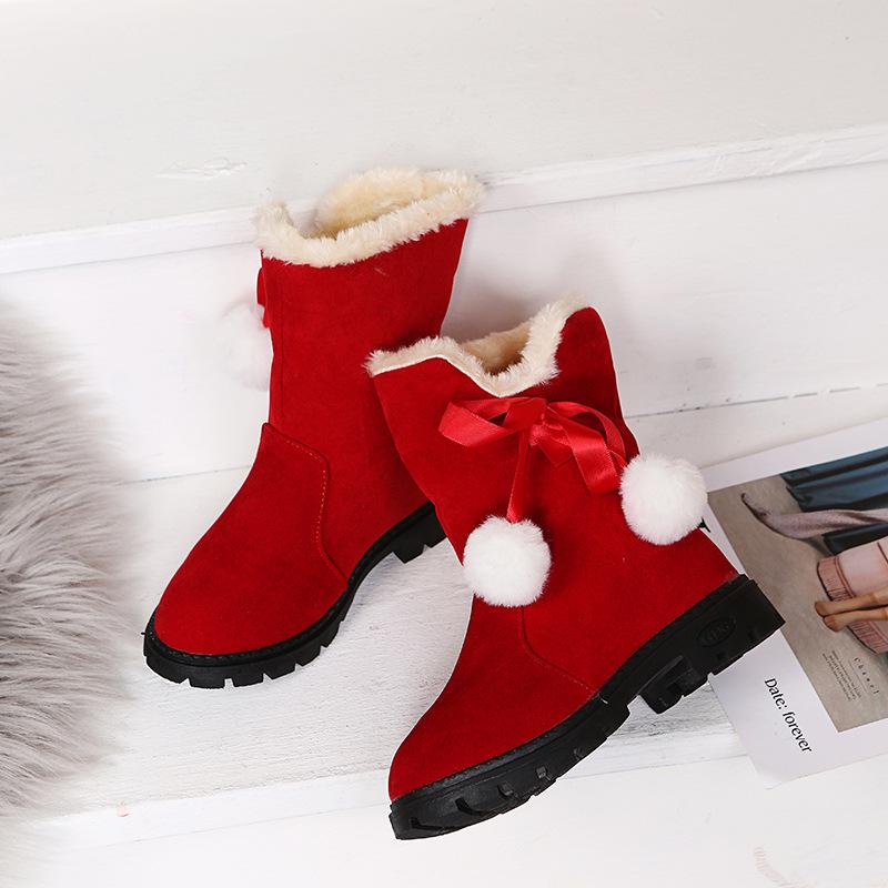 2025 Winter Girls' Slip-on Cotton Snow Boots - Fashionable Princess Style for Middle & Older Children