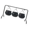 3 Pcs Witches Cauldron Serving Bowls on Rack Halloween Party Decorations Hanging Black Cauldron Bowls for Kitchen