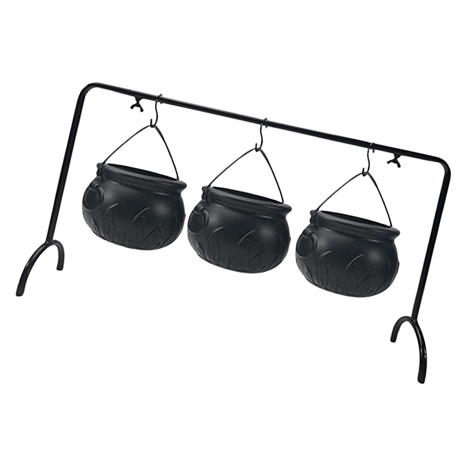 

3 шт. Сервировочные миски-котлы ведьмы на подставке, украшения для Хэллоуин-вечеринки, подвесные черные миски-котлы для кухни