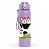 1PC Baby Cow Farm Pattern 750ml Color Plastic Sports Water Bottle Leakproof Flip Straw Lid Suitable for Sports Office Home Use