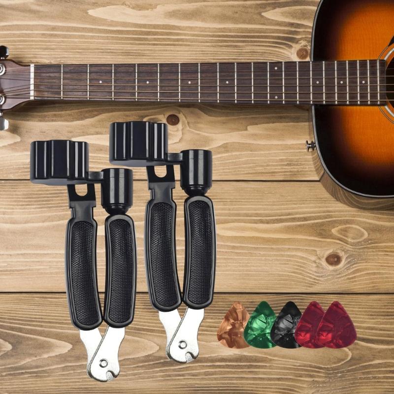 2 In 1 Guitar String Winder And Bridge Pin Puller With 5 Picks For Quick String Change On Electric Acoustic Guitars