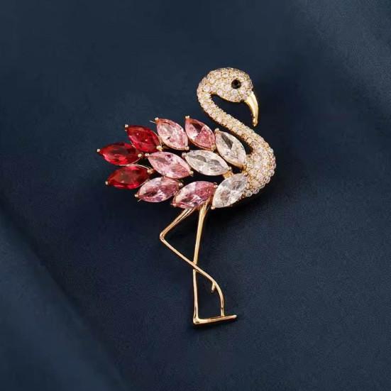 Ženy Brož Flamingo Tvar Štrasový dekor Protiskluzový Odolný proti opotřebení Oblek Kabát Límec Klobouk Šála Dekorace Špendlík na ples Ples Party Oděv Šperky