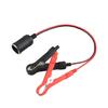 For W/ Battery Clamp Battery Clip-On & Cigarette Lighter Extension Cord Plug Soc