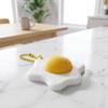 Simulation Fried Egg Pendant 3D Printed Finger Button Pendant Kids Toy Fidget Keychain  Teens Adult