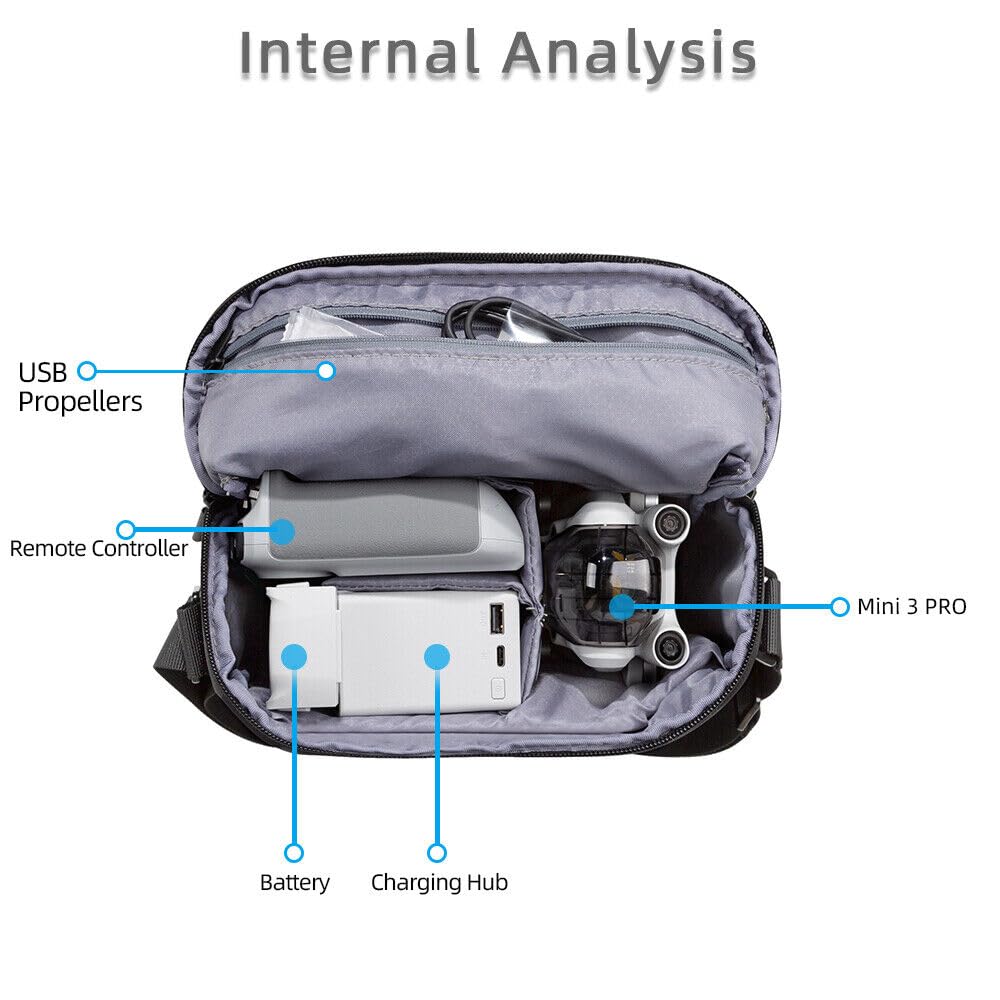 XBERSTAR Storage Case for DJI Mini 3/Mini 3 Pro, Original Carrying Case, Shoulder Bag for DJI Mini 3/Mini 3 Pro Accessories