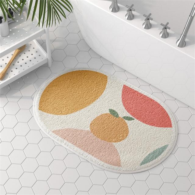 Abstract Art Bathroom Carpet Semicircle Bath Mats Living Room Floor Mat Non -Slip Entrance Shower Rug Toilet Pet Rugs Doormat