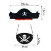 5Pcs Black Skull  Pirate Captain Cap Horror Felt Pirate Hat Party Supplies   Easter