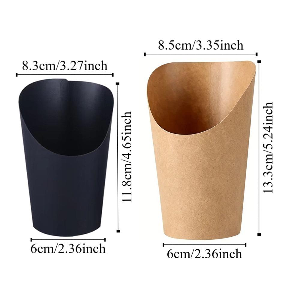 25pcs 14/16oz French Fries Holder Kraft Paper Potato Chips Box New French Fry Cup  Party Supplies