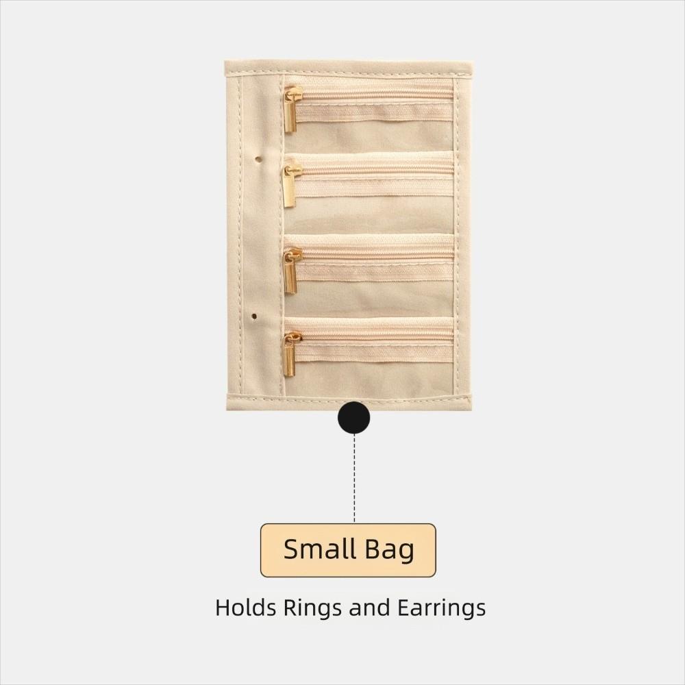 Portable Jewellery Binder Zipper Jewelry Storage Bag Elegant Jewelry Storage Book  Travel