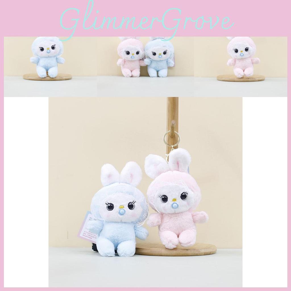 Cute Bunny Cartoon Plush Doll Soft Material Charming Keychain Accessory Gift