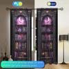 2 Pieces Vintage Gothic Bookcase Printed Curtain - Artistic Home Decoration Curtains   All Season Decorative Curtains