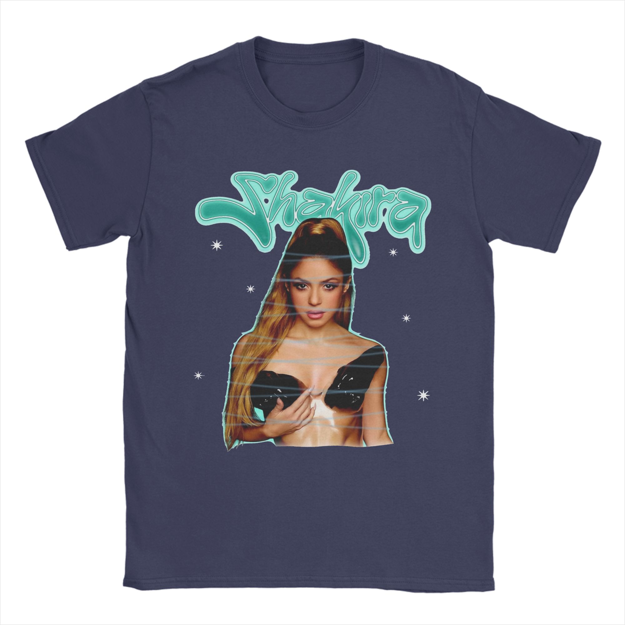 

Singer Shakira T-Shirts Men Leisure Cotton Tees Crew Neck Short Sleeve T Shirt 6XL Tops 4XL