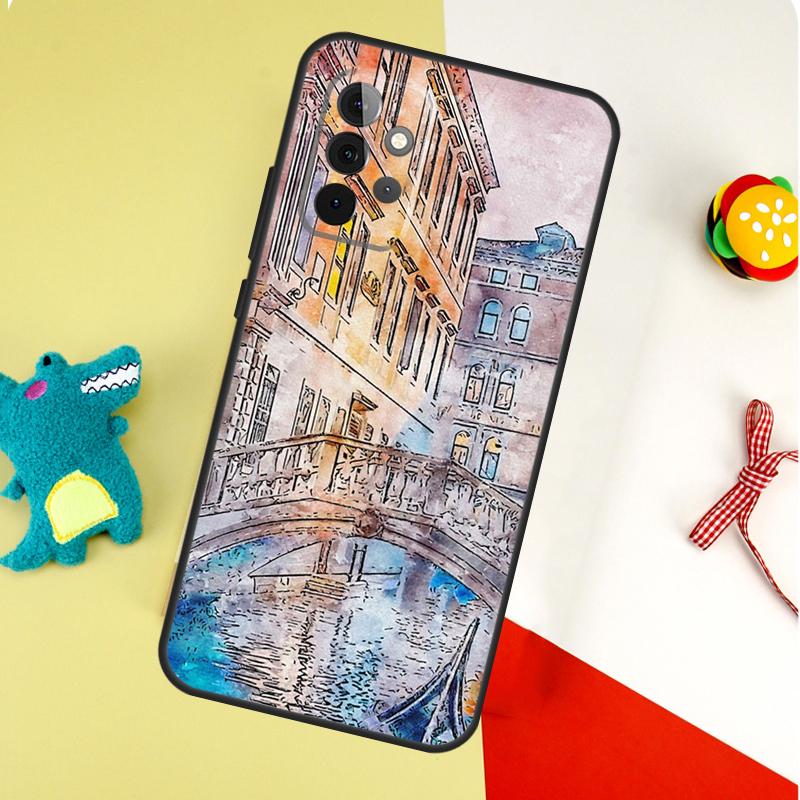 Travel italy Street Venice For Samsung Galaxy A22 A32 A52 A54 A34 A14 A55 A35 A15 A53 A33 A13 A05 A06 A16 Phone Case