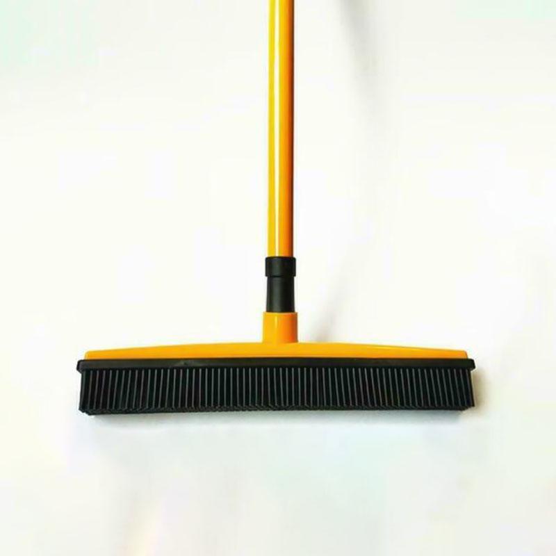 Cozyoutfit Long Push Rubber Broom Bristles Sweeper Squeegee Scratch  Bristle Broom for Pet Cat Dog Hair Carpet