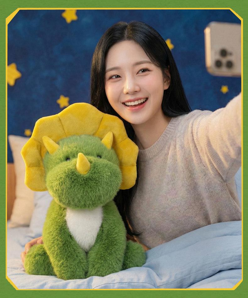 Triceratops Plush Toy - Cute Dinosaur Pillow for Kids' Sleep & Hugging, Perfect Birthday Gift