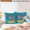 2pcs Summer Vacation Flamingo Square Throw Pillow Covers Tropical Beach Theme Cushion Cases for Home Decor Cushion Cover