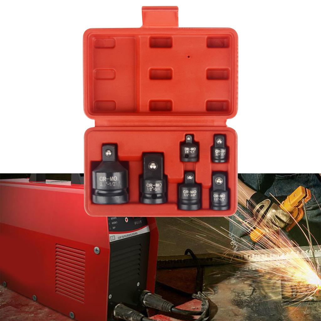 6pcs Impact Socket Adapter Set with Carrying Case for Driver Wrench Conversion Socket Reducer and Enhances Durability
