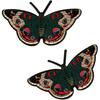 2Pcs Big Size Green Embroidered Butterfly Clothes PatchRepair DiY Appliques For Jackets Decoration