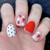 Square Press On Nail French Tip Fake Nails Glues On Nail Strawberry Designs Artificial Nails Acrylic Nail Stick On Nails