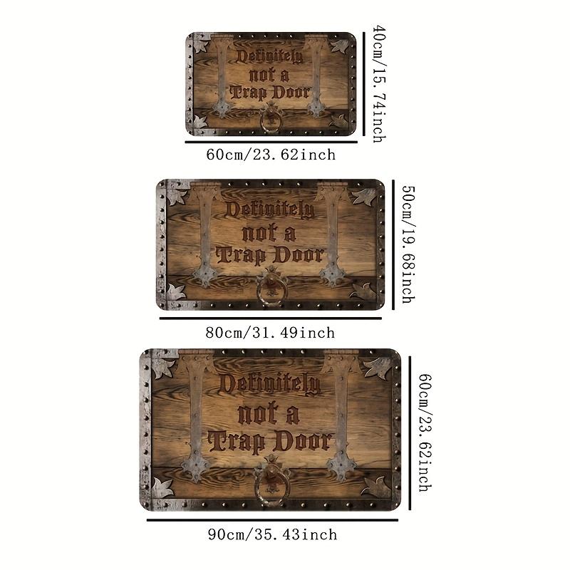 1 "Definitely Not a Trap Door" Welcome Door Mat, Polyester Non-Slip Rug, Suitable for Indoor and Outdoor Entrances