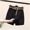 Women's Summer Linen-Cotton Slit Shorts - Fashionable, Elastic Waist, Korean Style 2025, Versatile, Chic, Slimming.