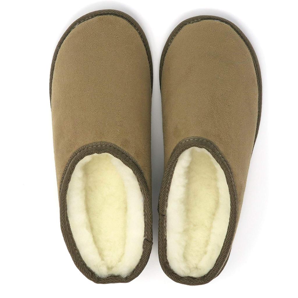 FURFURMOUTON Washable Nordic Natural Wool Sheepskin Made from Natural Australian Merino Indoor and Guest Size L Slippers, Slippers, 100% Wool, Unisex,