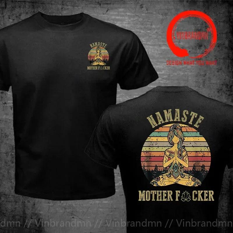 Yoga Retro Namaste Mother Fcker T Shirt Unisex Clothing Casual Tshirt Fashion Leisure Sportswears Loose Oversize Printed Tee Shirt