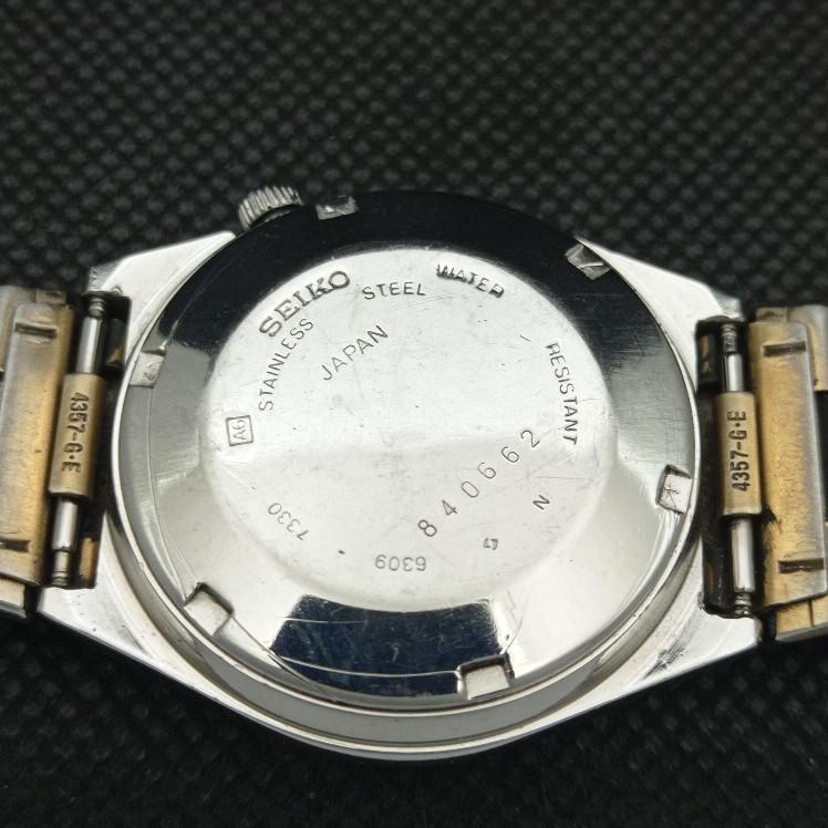 BRUKT VINTAGE SEIKO 5 AUTO 6309A JAPAN HERRE D/D GRØNN UR 608e-a315958-2 SKU608e-a315958