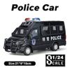 LYZRC Mașină de jucărie din metal la scară 1/24 Mașină de poliție Mașină rezistentă la explozie Mașină din aliaj turnată sub presiune Cadou băiat Cadou Mașină de jucărie pentru copii Ornamente de colecție cu patru uși