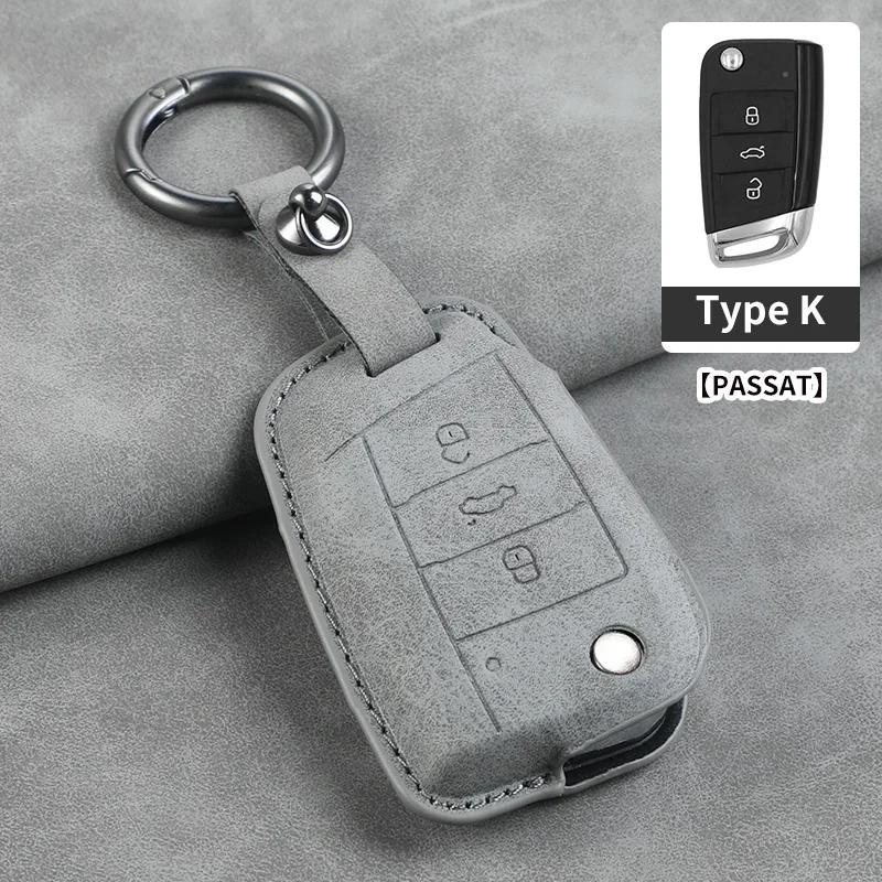 Car Key Cover For Volkswagen VW Polo Golf7 MK7 Tiguan Passat B5 B6 B7 Golf 4 5 6 MK6 Jetta Lavida Leather Car Key Case Cover