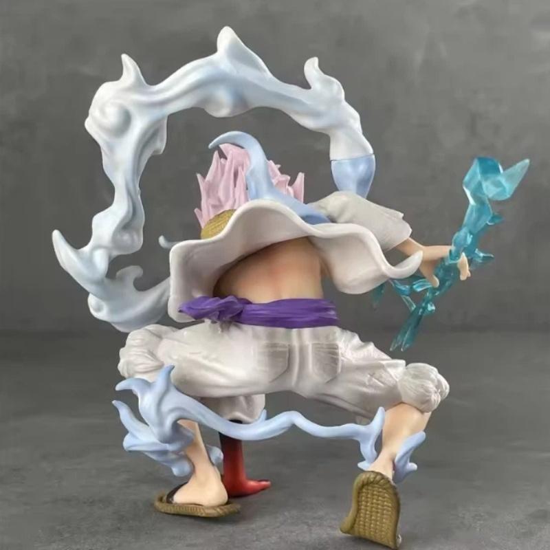 One Piece Gk Squatting Lightning Sun God Nikalufei Second Class Fruit Awakening Anime Handmade Model Ornament