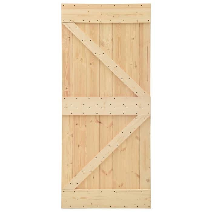 Door - vidaXL - 100x210 Cm - Solid Pine Wood - Natural Finish - Interior