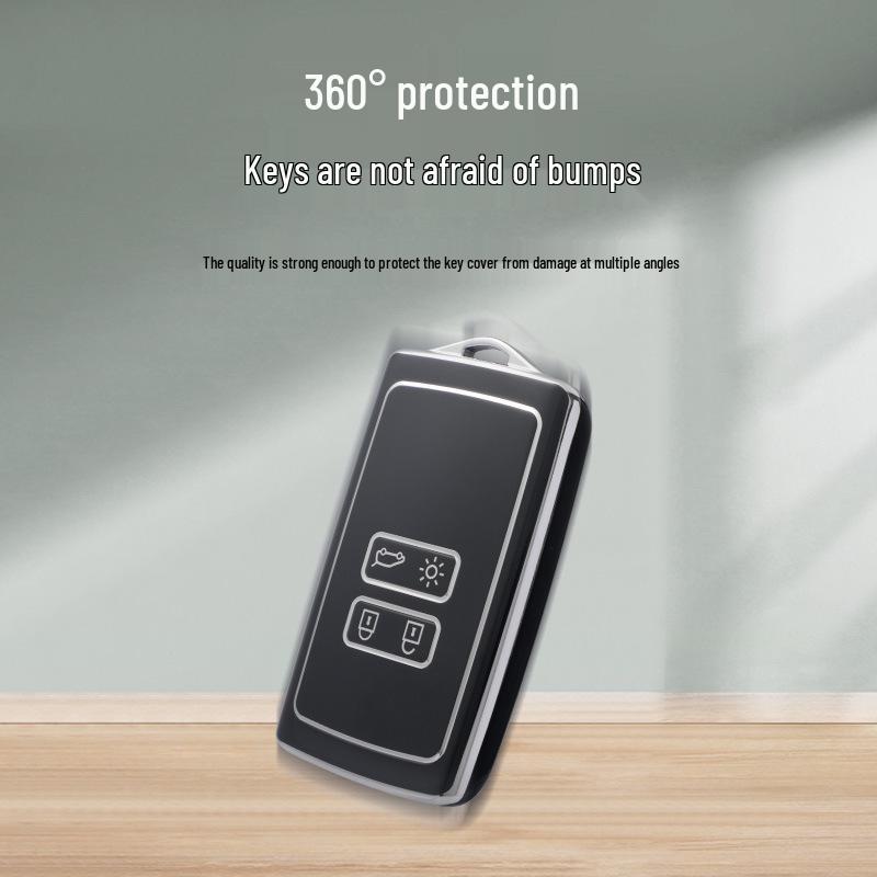 Renault Koleos Schlüsselabdeckung für Smart-Fernbedienung 2017-2018 - Silberne Kante