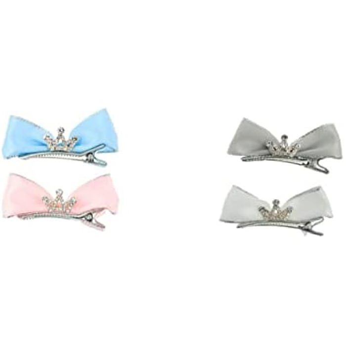 Crochets à cheveux - INCA - 2 mod. Sdos - Lot de 2 - Nœud et couronne - Accessoire tendance chiaro