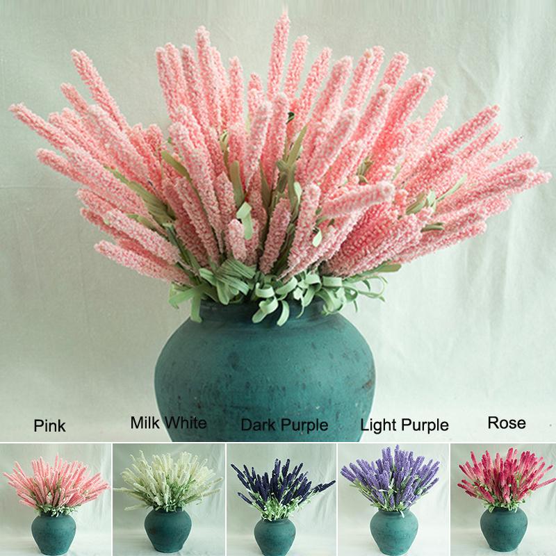 Buy High Simulation 12 Heads Lavender Bouquet Home Decor Wedding Silk Flower CA at affordable