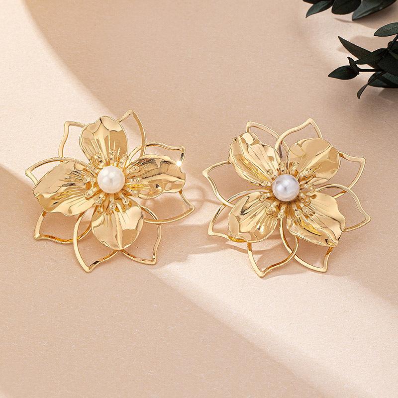 [HF][HS]1Pair Women's Earrings Women's Hollow Flower Earrings Are Sweet And Romantic For Daily Wear And Vacation Wear